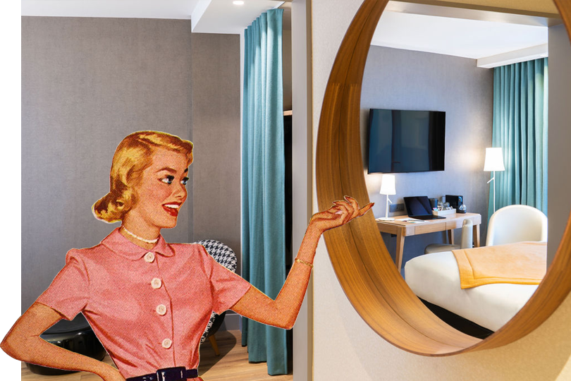 Chambre Grand Angle Hôtel Hôbou Boulogne-Billancourt